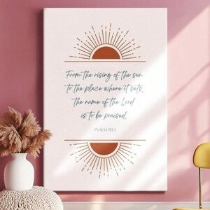 Bible Verse Sunrise Sunset Wall Art, 8x12, Canvas on Wood Frame, Ready to Hang